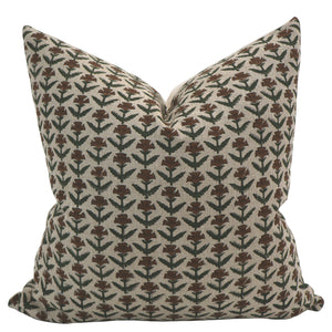 Holly Floral Block Print Pillow Cover