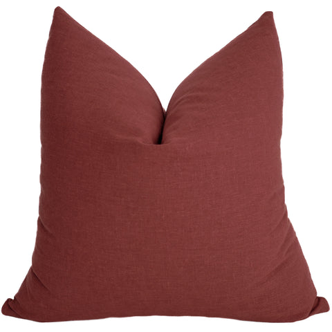 Red Wine Linen Pillow Cover