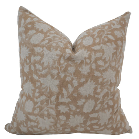 Whisper Pink Floral Block Print Pillow Cover