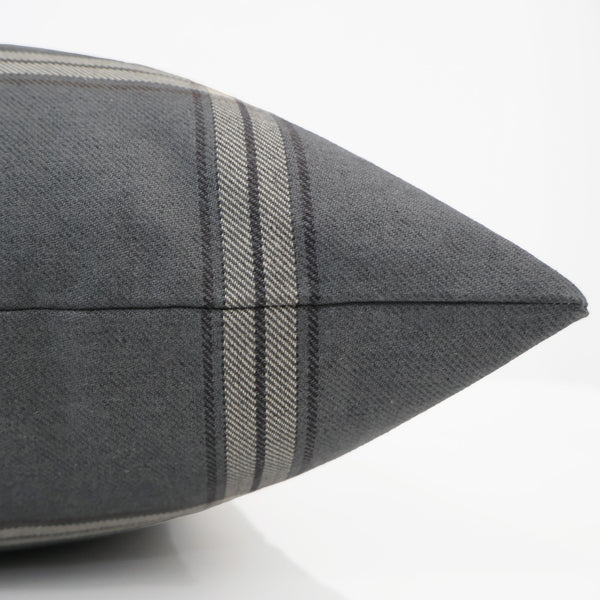 Slate Plaid Windowpane Pillow Cover