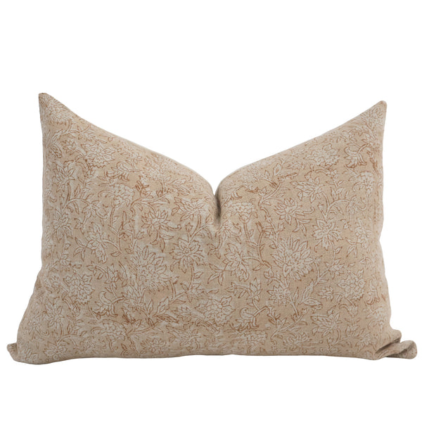 Precious Pink Floral Block Print Pillow Cover