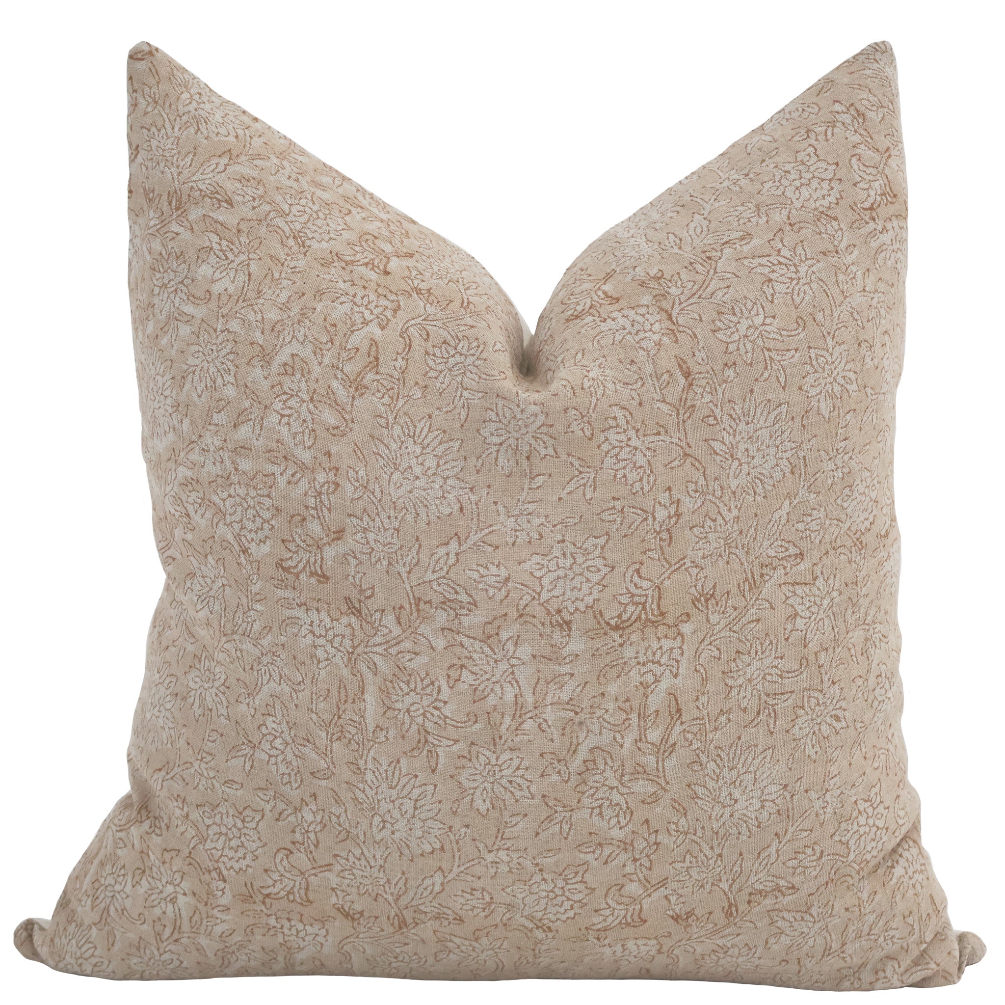 Precious Pink Floral Block Print Pillow Cover