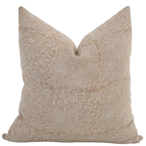 Precious Pink Floral Block Print Pillow Cover