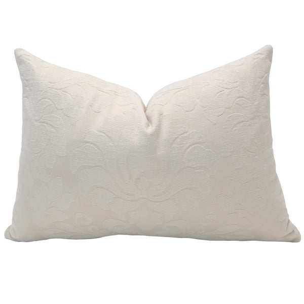 White Vintage Damask Pillow Cover