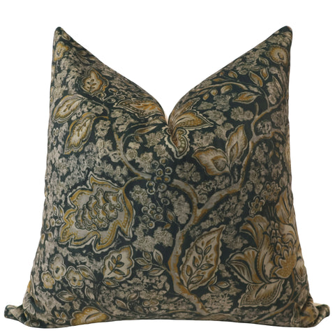 Heritage Green Black Pillow Cover