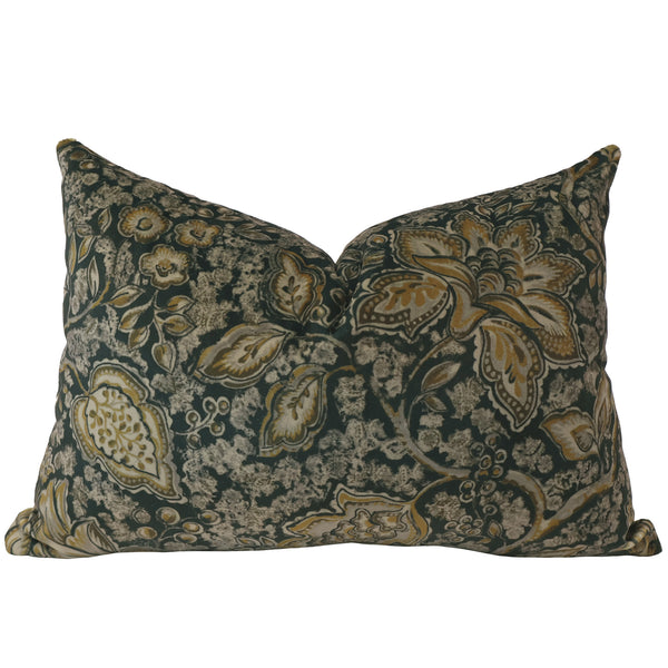 Heritage Green Black Pillow Cover