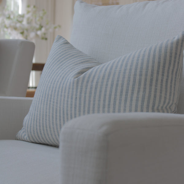 Woven Stripes | Blue Pillow Cover
