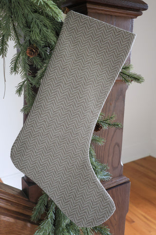 Neutral Weave Holiday Stocking