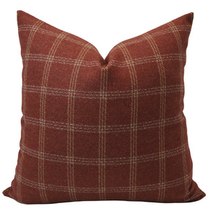 Ruby Plaid Pillow Cover