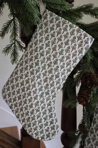 Charcoal Leaf Holiday Stocking