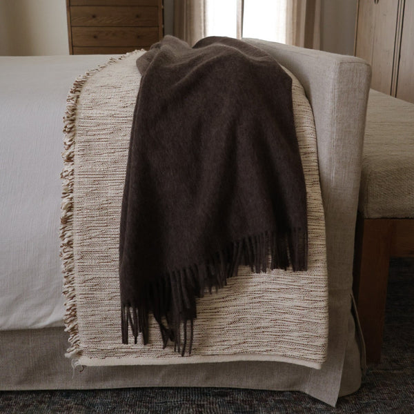 Loomed Weighted  Blanket | Sepia & Cream