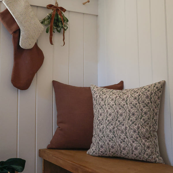 Garden Trellis Block Print Pillow Cover