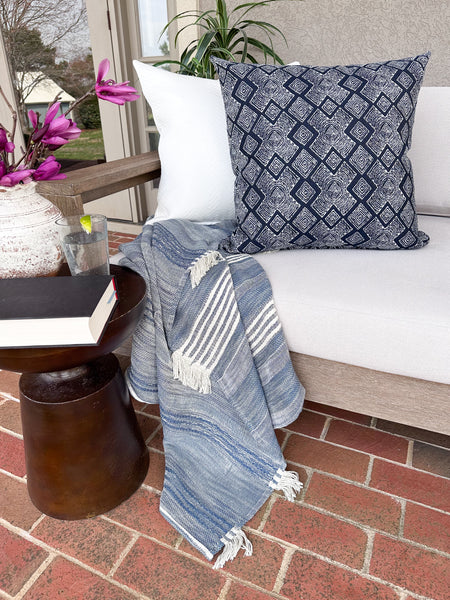 Madigan | Navy Outdoor Pillow Cover (ON THE SHELF)