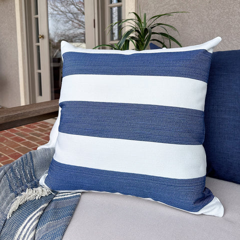 Cabana Blue | Outdoor Pillow Cover (ON THE SHELF)