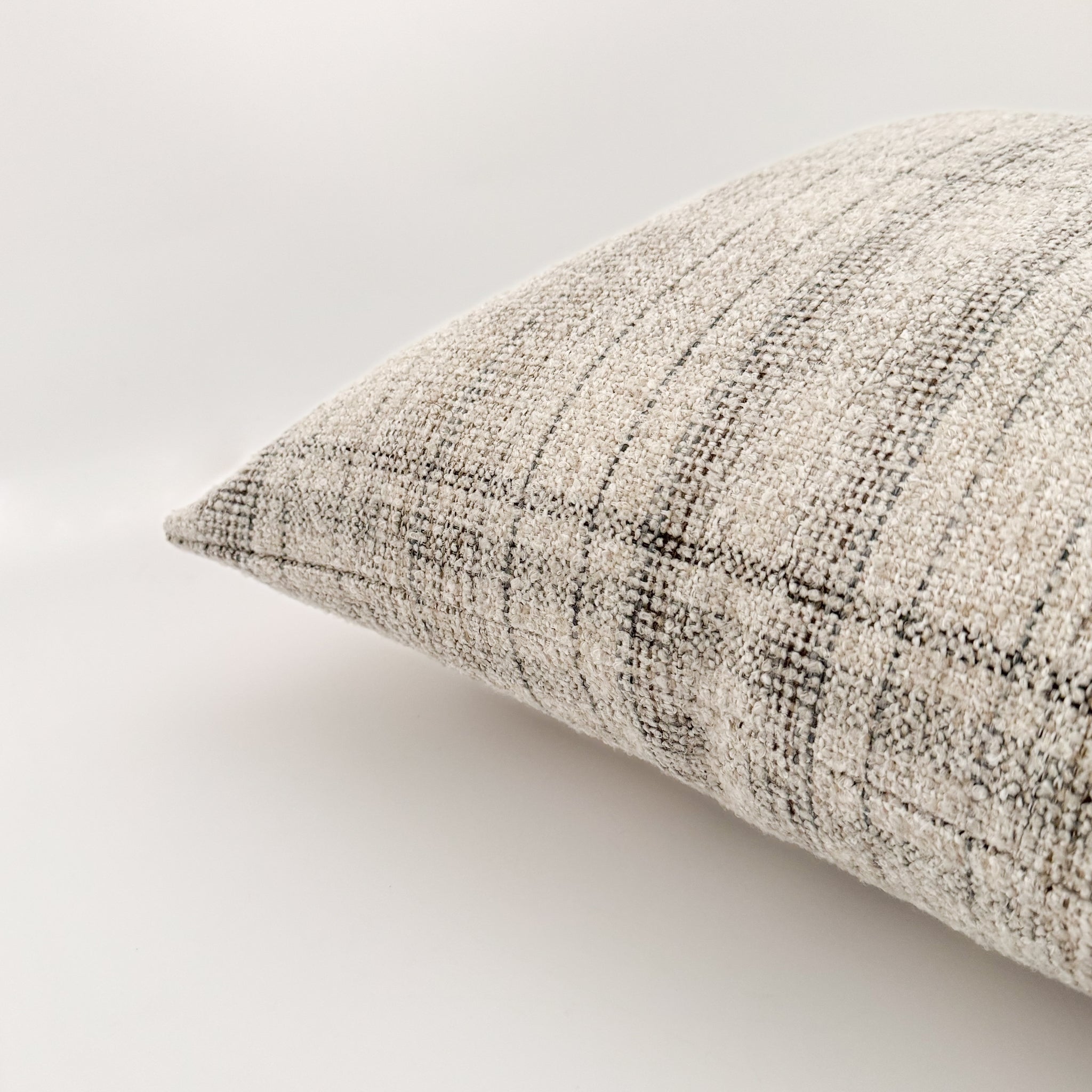 Calm Cream Plaid Pillow Cover