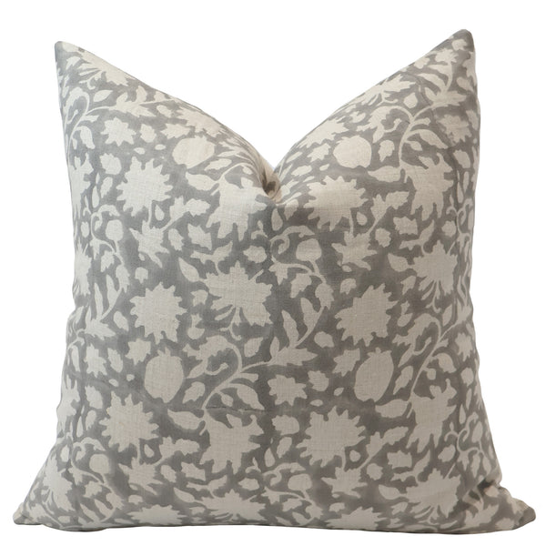 Light French Gray Block Print Pillow Cover