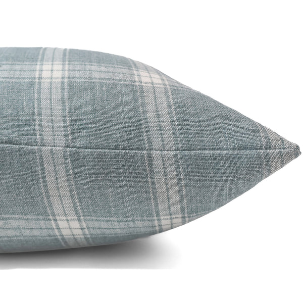 Wesley Blue Plaid Pillow Cover