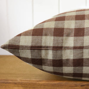 Warm Checkered Block Print Pillow Cover