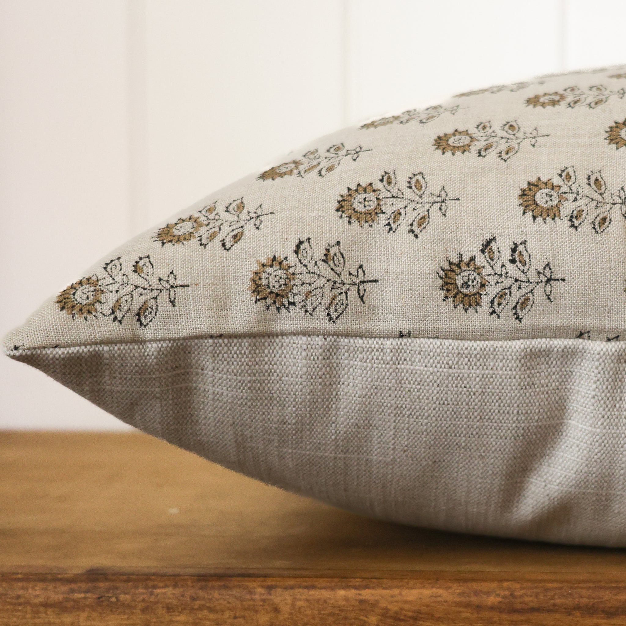 Sunflower Block Print Pillow Cover