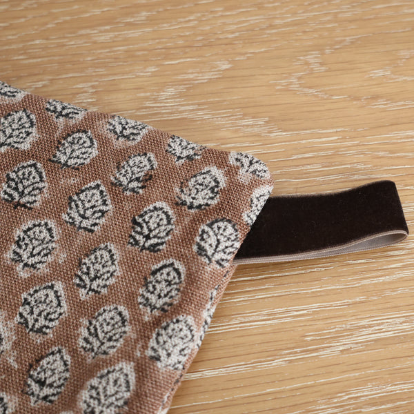 Brick Rose Block Print Boho Christmas Stocking