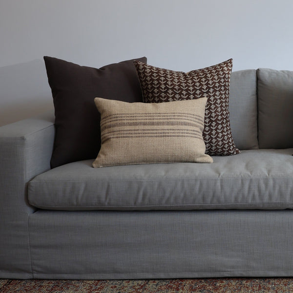 Coffee Bean Block Print Pillow Cover