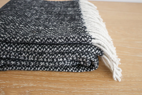 Charcoal Wool Throw Blanket