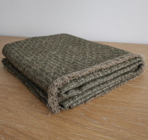 Woven Wool Green Throw Blanket