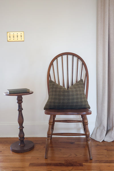 Deeply Green Wool Plaid Pillow Cover