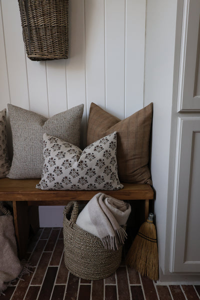 Auburn Floral Block Print Pillow Cover