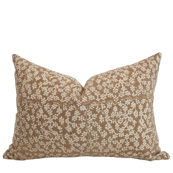Peaches & Cream Floral Block Print Pillow Cover