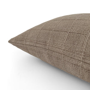 Woven Taupe Windowpane Pillow Cover