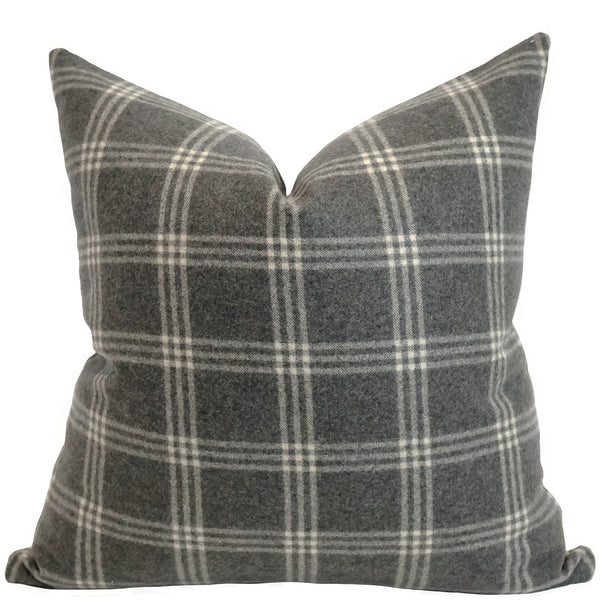 Charcoal Stone Check Pillow Cover