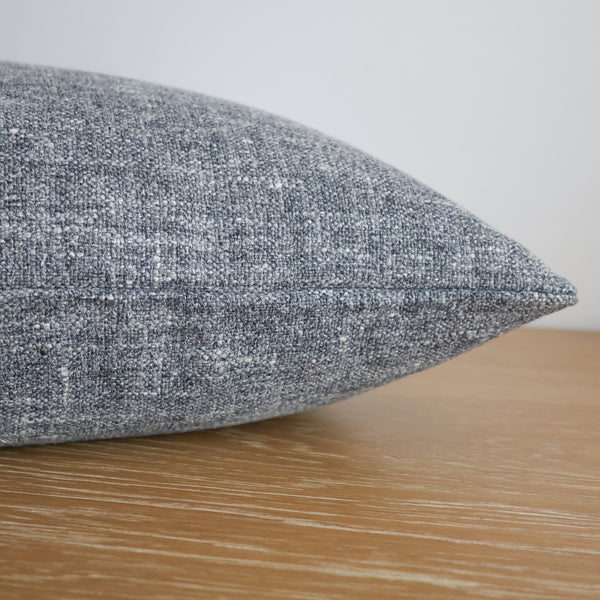 Heavy Linen Distressed Blue Pillow Cover