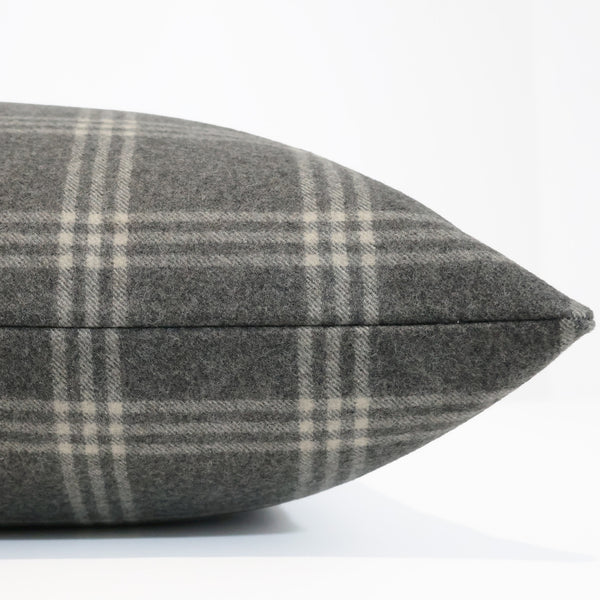 Charcoal Stone Check Pillow Cover