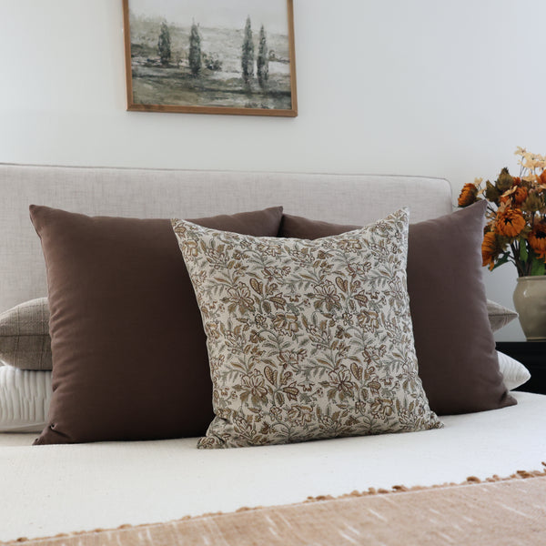 Fall Bloom | Sage Block Print Pillow Cover