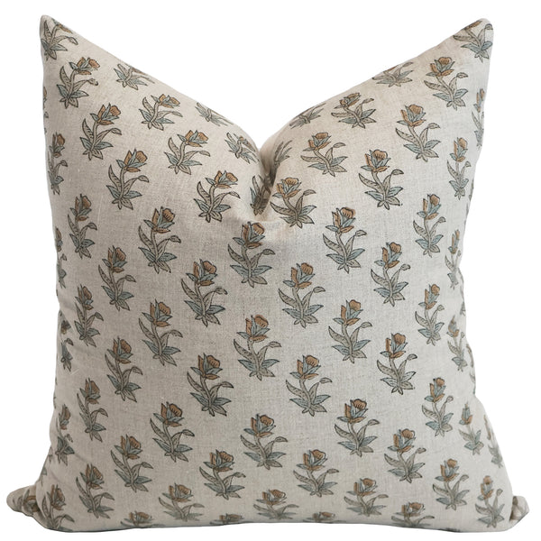 Tulip Block Print Pillow Cover