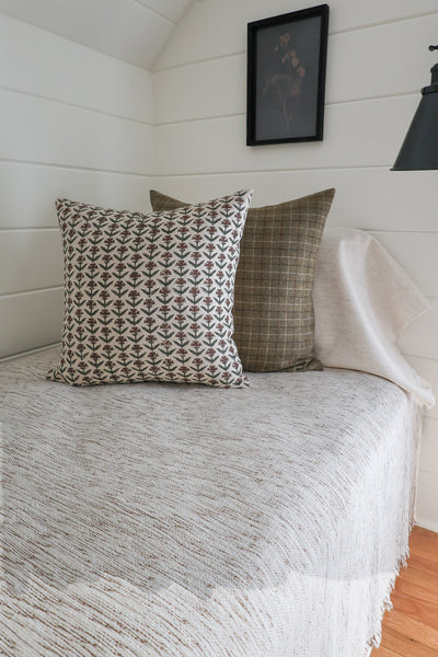 Holly Floral Block Print Pillow Cover