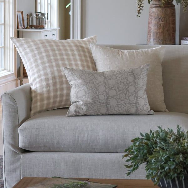 Quiet Meadow Block Print Pillow Cover