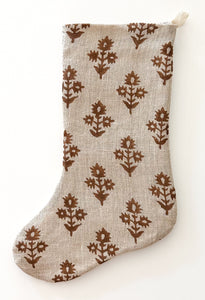 Russet Floral Holiday Stocking