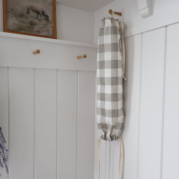 Cloth Grocery Bag Holder 'Blue Linen Floral'