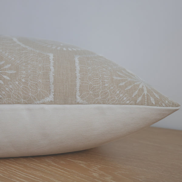 Embroidered Doily Pillow Cover