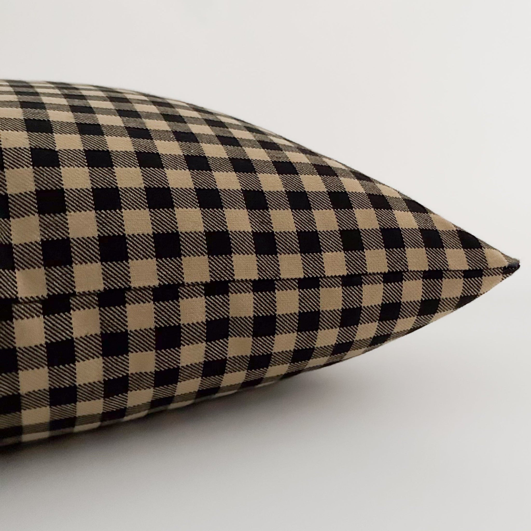 Black Check Pillow Cover