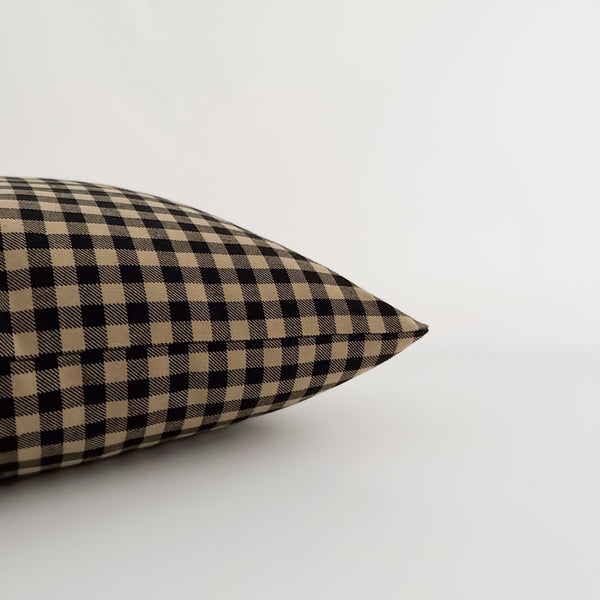 Black Check Pillow Cover (ON THE SHELF)