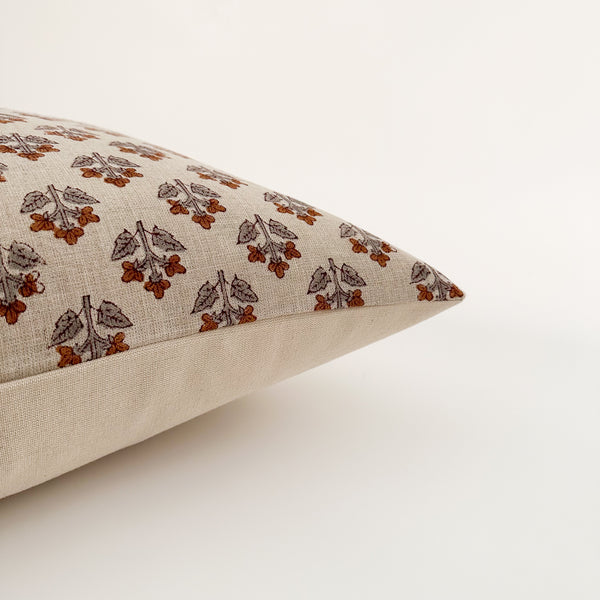 Burnt Sienna Floral Pillow Cover