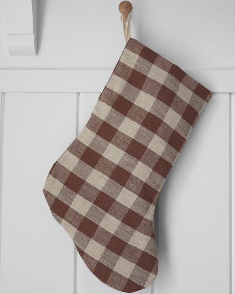 Warm Checkered | Boho Christmas Stocking