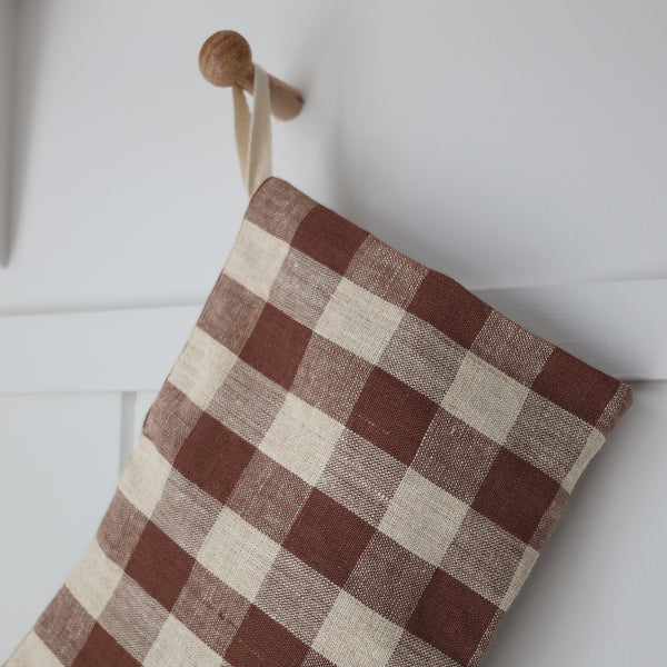 Warm Checkered | Boho Christmas Stocking