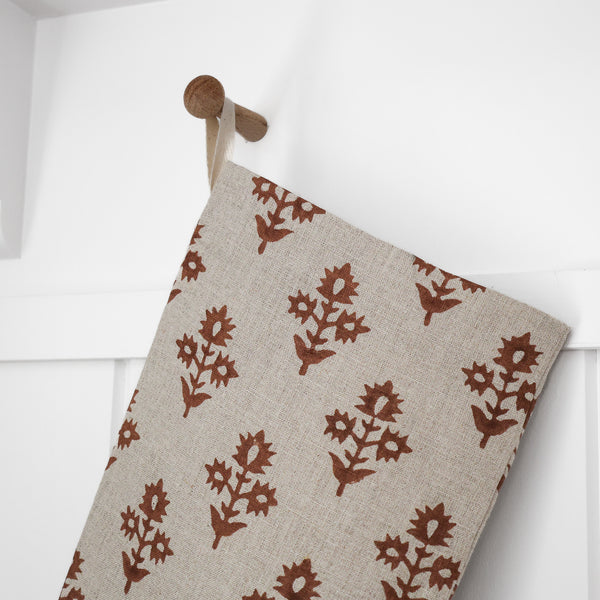 Russet Floral Christmas Stocking | Large Minimal Design