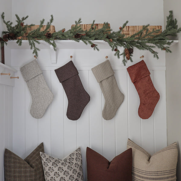 Textured Taupe Christmas Stocking | Heritage Design