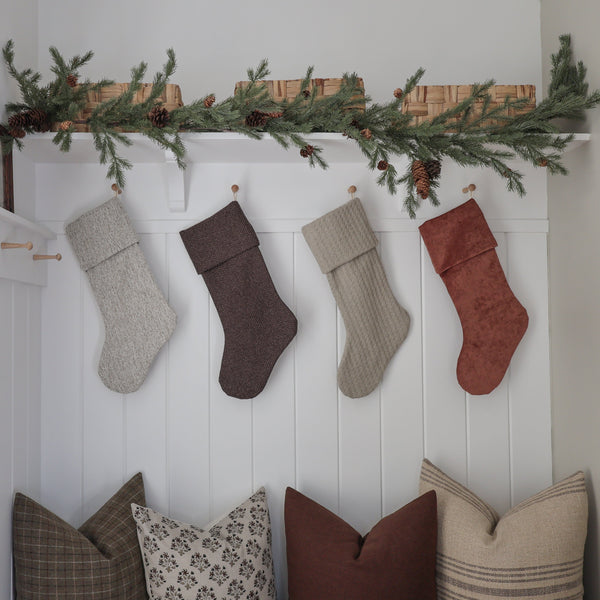 Textured Brown Christmas Stocking | Heritage Design