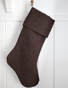 Textured Brown Christmas Stocking | Heritage Design